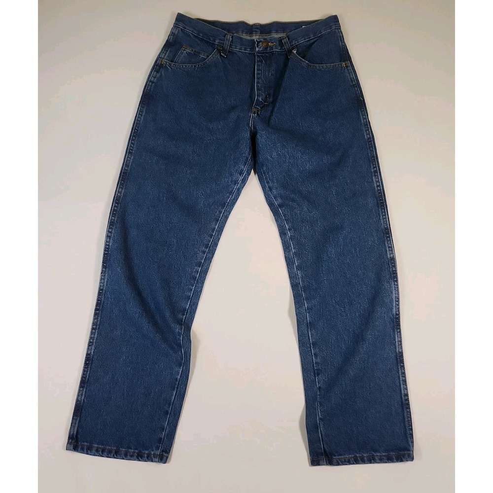 Rustler Men's Classic Relaxed Fit Jeans 32x30 Blue Demin Straight Leg